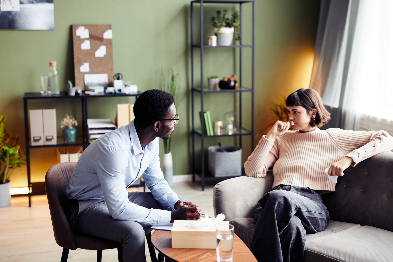 A clinician and client in session